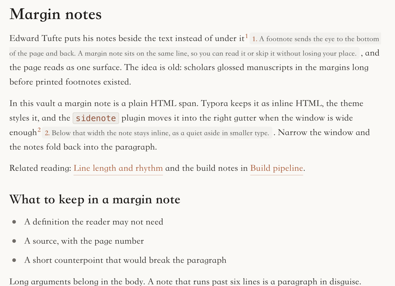The same note in a narrow window. Each sidenote now sits inline right after its number, in smaller type on a faint grey background.
